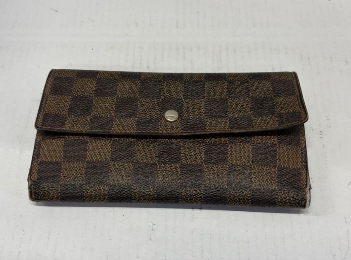 1円　LOUIS VUITTON ポシェット・ポルト・モネ・カルト・クレディ　ダミエ・エベヌ　PCVモノグラム　TH2058 長財布