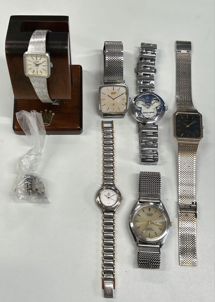 1円　腕時計　6本　まとめ　SEIKO CITIZEN CREGAR Disney クオーツ　セイコー　シチズン　ディズニー