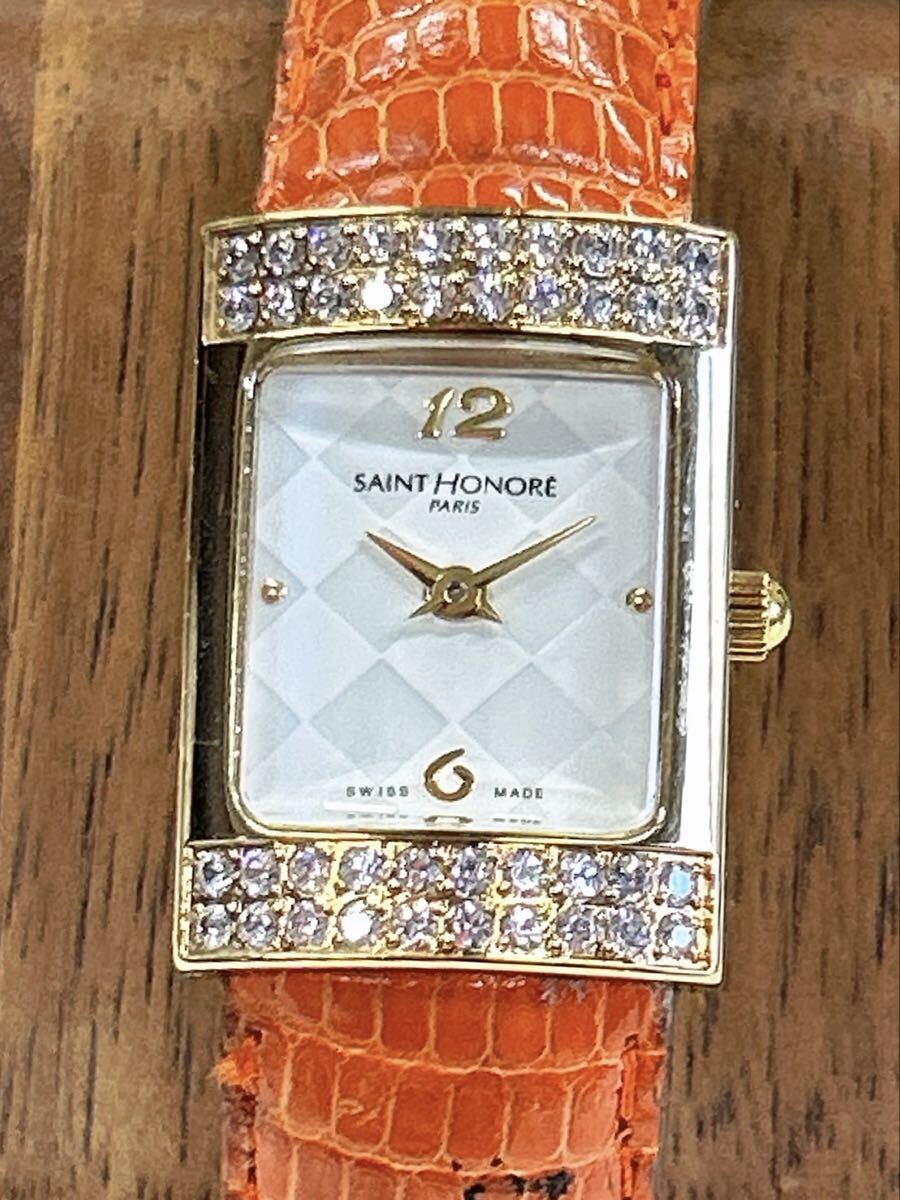 1円Saint Honore 腕時計　711235.3-k00 レディース　QZ サントレーノ　オレンジ　皮ベルト　ホワイト文字盤