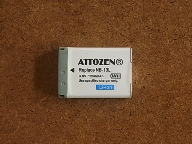 ATTOZEN CANON 互換バッテリー NB-13L 送料230円　ほぼ未使用