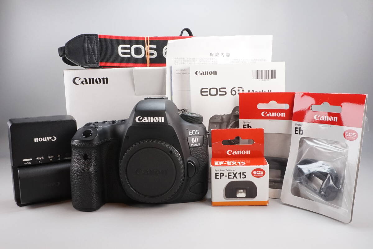 ★極美品★ Canon EOS 6D Mark II ボディ 元箱 付属品多数 Wi-Fi/自撮り 動作確認済 フルサイズ