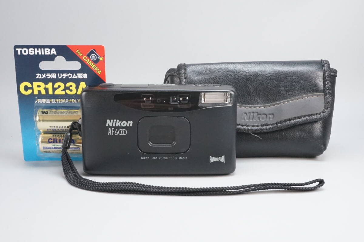 Nikon AF600 ブラック ニコンミニ 完全動作品 28mm F3.5 Macro 単焦点 コンパクトフィルムカメラ 動作確認済 PANORAMA QUARTZDATE