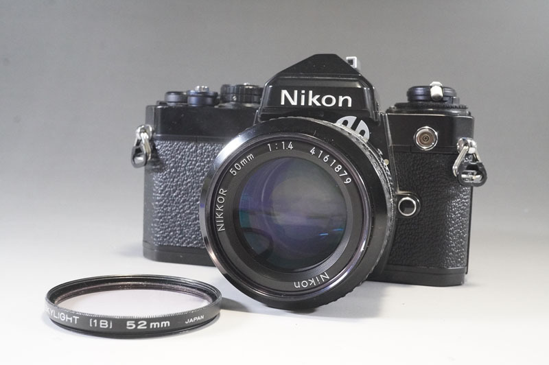 1円~【C689】Nikon／ニコン　FE　ブラック　／LENDS　NIKKOR　50mm　1:1.4　一眼フィルムカメラ
