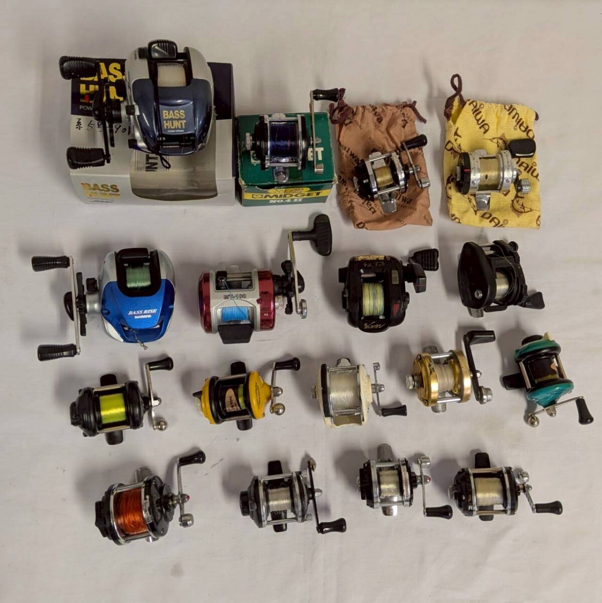 オ0324 ベイトリール まとめ 大量 セット リール チヌ DAIWA ダイワ CORONET SHIMANO シマノRYOBI OLYMPIC ミゼット 釣り具 釣具