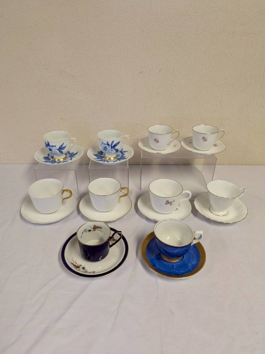カ0324 カップ＆ソーサー まとめ セット OKURA 大倉陶園 深川製磁 koransha 香蘭社 翠 茶器 金彩 洋食器 オリエンタルブルー