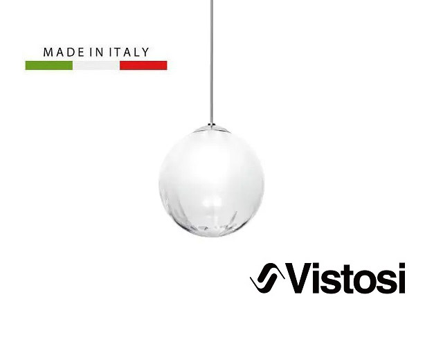 イタリア　VISTOSI ヴィストージ「Puppet パペット」直径16cm ペンダントライト ホワイト ムラーノガラス ルミナベッラ取扱　 約12万