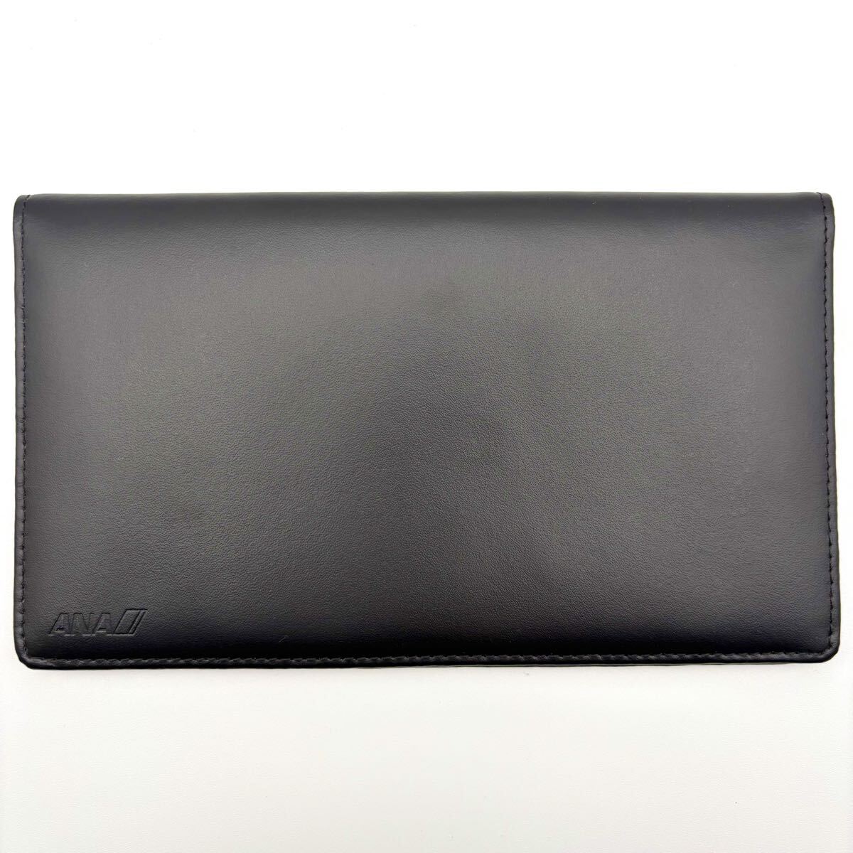 【ANA】全日本空輸 ◆ 長財布 札入れ レザー ブラック メンズ SH260224-042