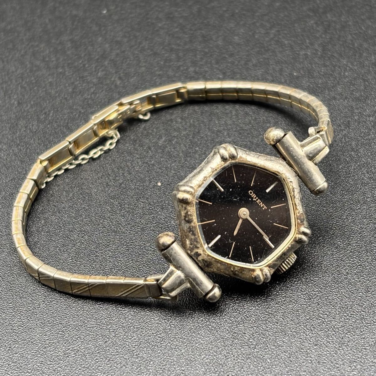 【ORIENT】オリエント ◆ ヴィンテージ レディース 腕時計 アンティーク ブラック文字盤 YS260306-036