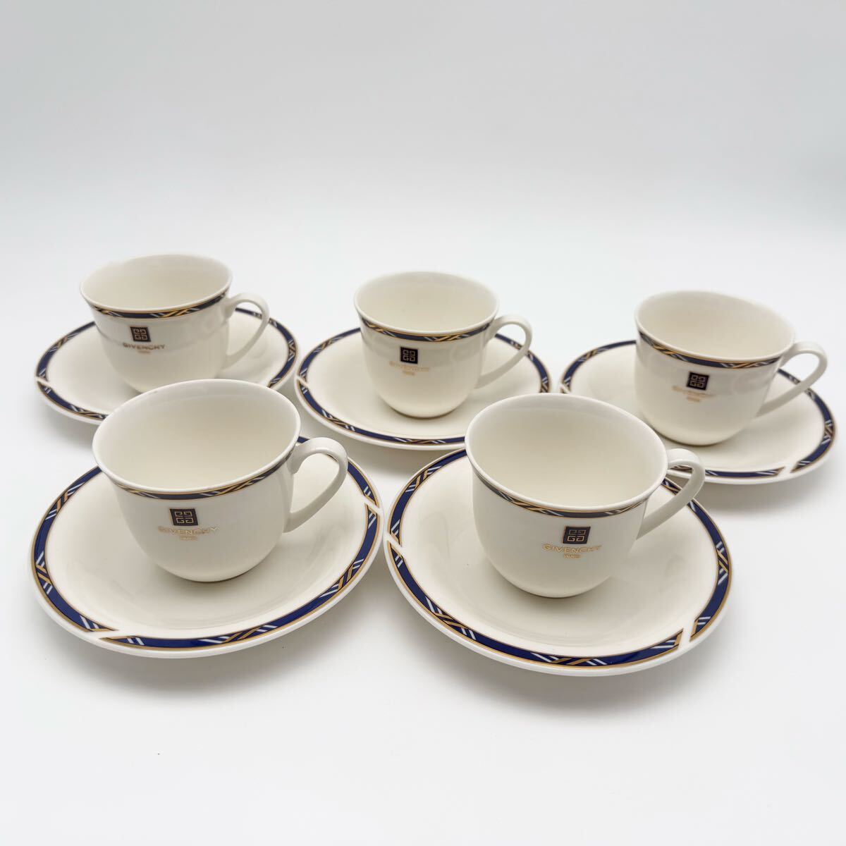 【GIVENCHY】ジバンシィ ◆ カップ ＆ ソーサー セット ヴィンテージ 洋食器 ホワイト ブルー GT260312-018