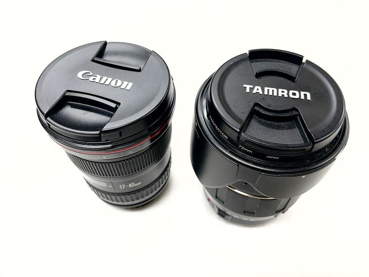 1円スタート Canon EF17-40mm F4L USM ・TAMRON AF 28-300mm F/3.5-6.3 XR LD MACRO キャノン用 レンズ 2本セットデジタル一眼レフ 