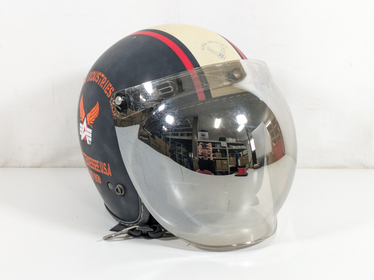 ■ALPHA INDUSTRIES ALVH-1421 アルファインダストリーズ ジェットヘルメット バブルシールド付き_SJP_D0319-J005