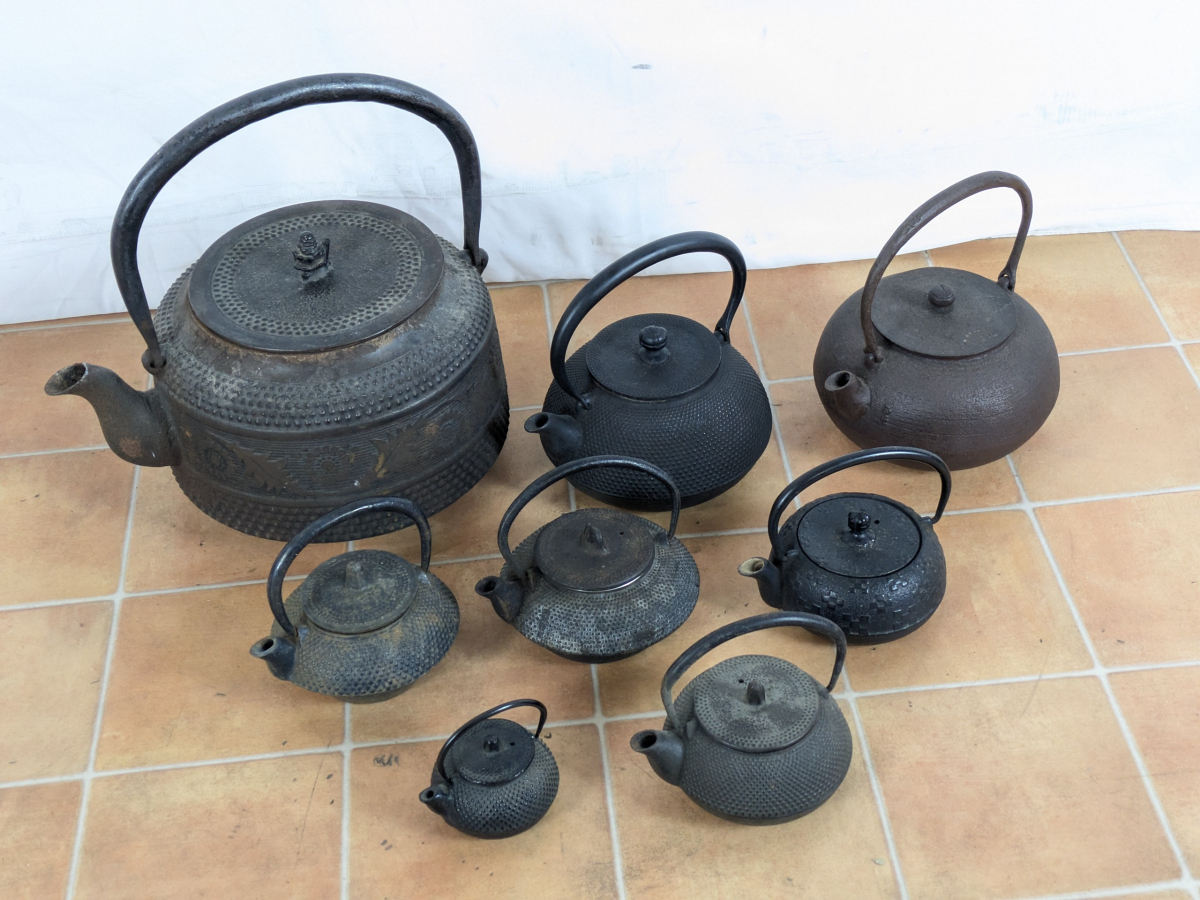 ★南部鉄器 急須 鉄瓶 8点 まとめ 南部 宝星焼 茶道具 _SJP_D0323-J015