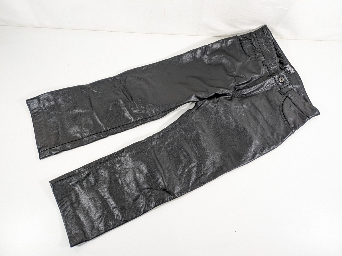 ■MOTORHEAD RIDERS モーターヘッド ライダース レザーパンツ 水牛革 LL 黒 ブラック バイクウェア_HJP_D0319-J007