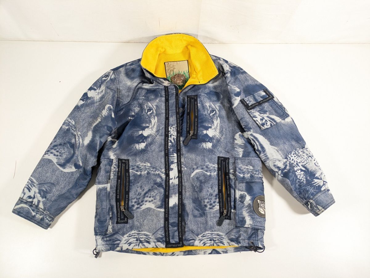 ■伊太利屋 GK COLLECTION ジャケット ジャンパー アウター 虎 トラ イエロー ブルー_HJF_D0325-J00A