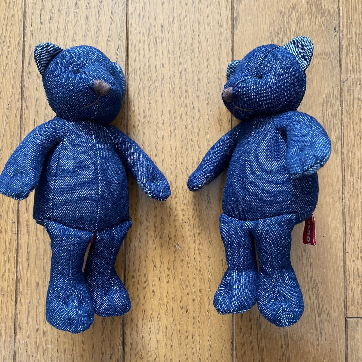 ギフトにどうぞ　未使用　ミキハウス　クマの人形　3体セット ぬいぐるみ くま テディベア ベア デニム バッグチャーム 熊