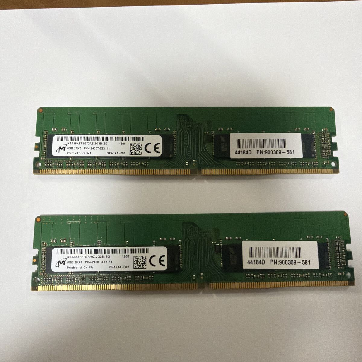 Micron 8GB 2RX8 PC4-2400T-EE1-11 2枚　メモリ
