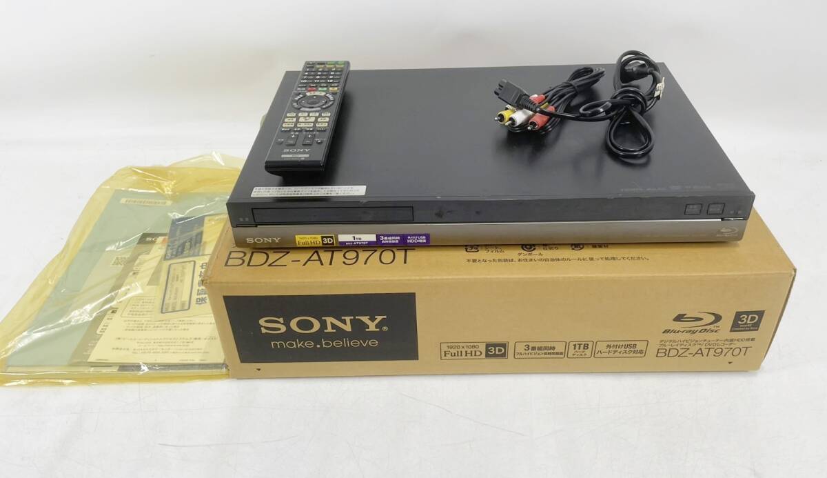 SONY ブルーレイディスクレコーダー HDD/BD 1TB BDZ-AT970T 通電確認済 ソニー 1円～