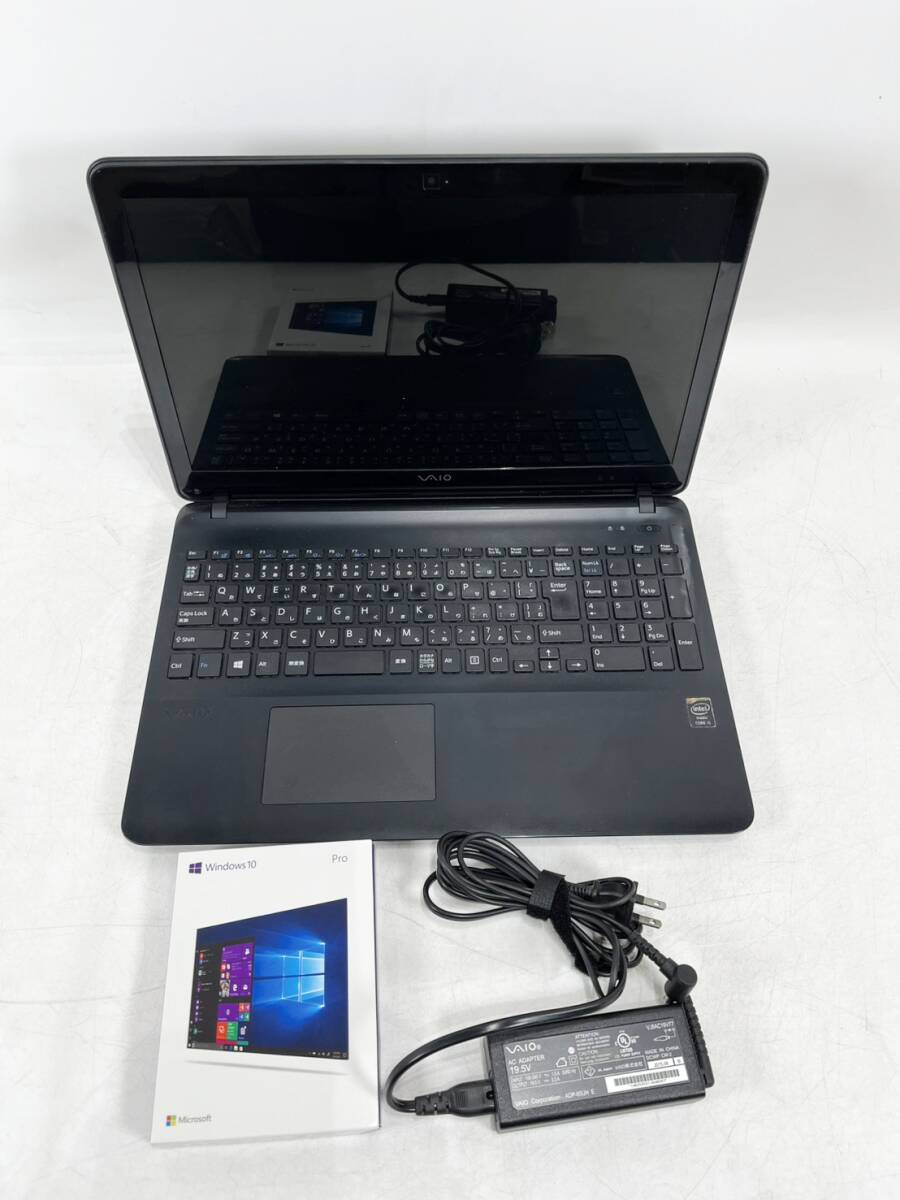 簡易動作確認済み　1円～　VAIO　ノートパソコン　VJF152C11N　８GB　ソニー　Windows10 Pro　A　