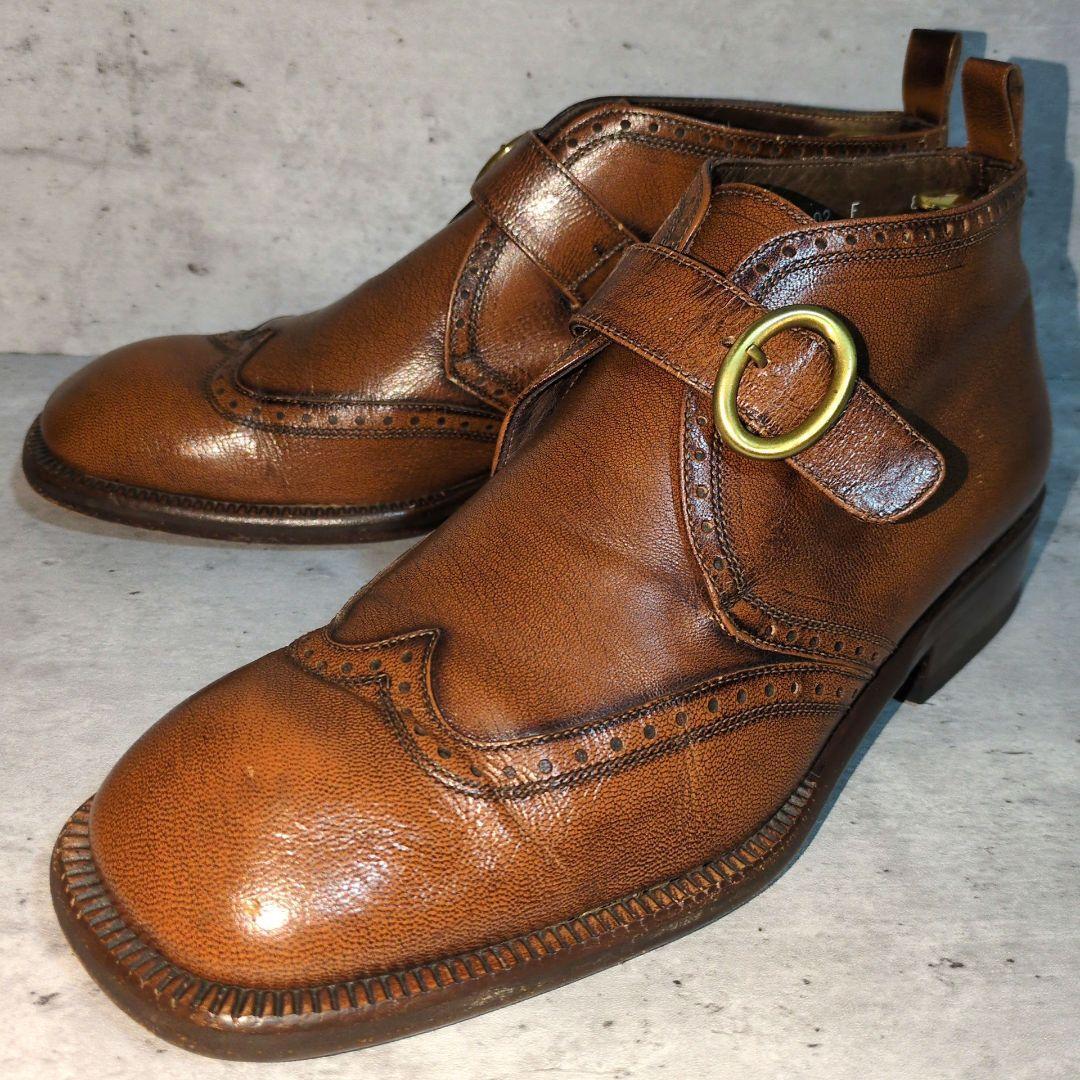 【Santoni (サントーニ)】3848☆シングルモンク☆ウイングチップ☆チャッカブーツ☆レザー☆革靴☆パティーヌ☆ショートブーツ☆イタリア製