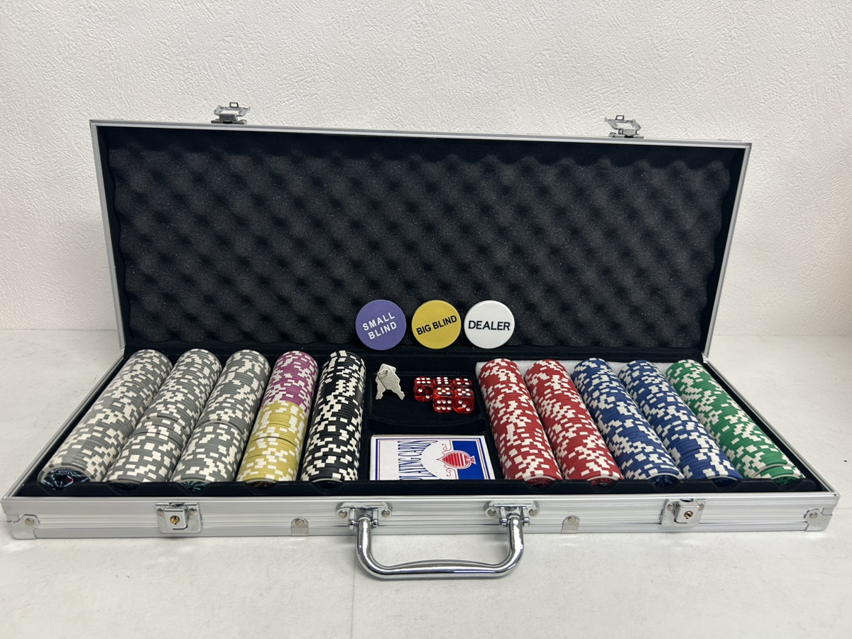 13233-043★ vidaXL ポーカーセット レーザーチップアルミ製ケース、鍵付/ポーカーセット★