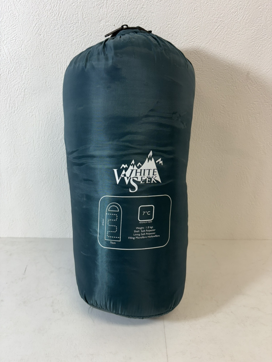 13044-044★WHITE SEEK 寝袋 シュラフ マミー型 最低使用温度7℃ 約215×75cm キャンプ アウトドア★