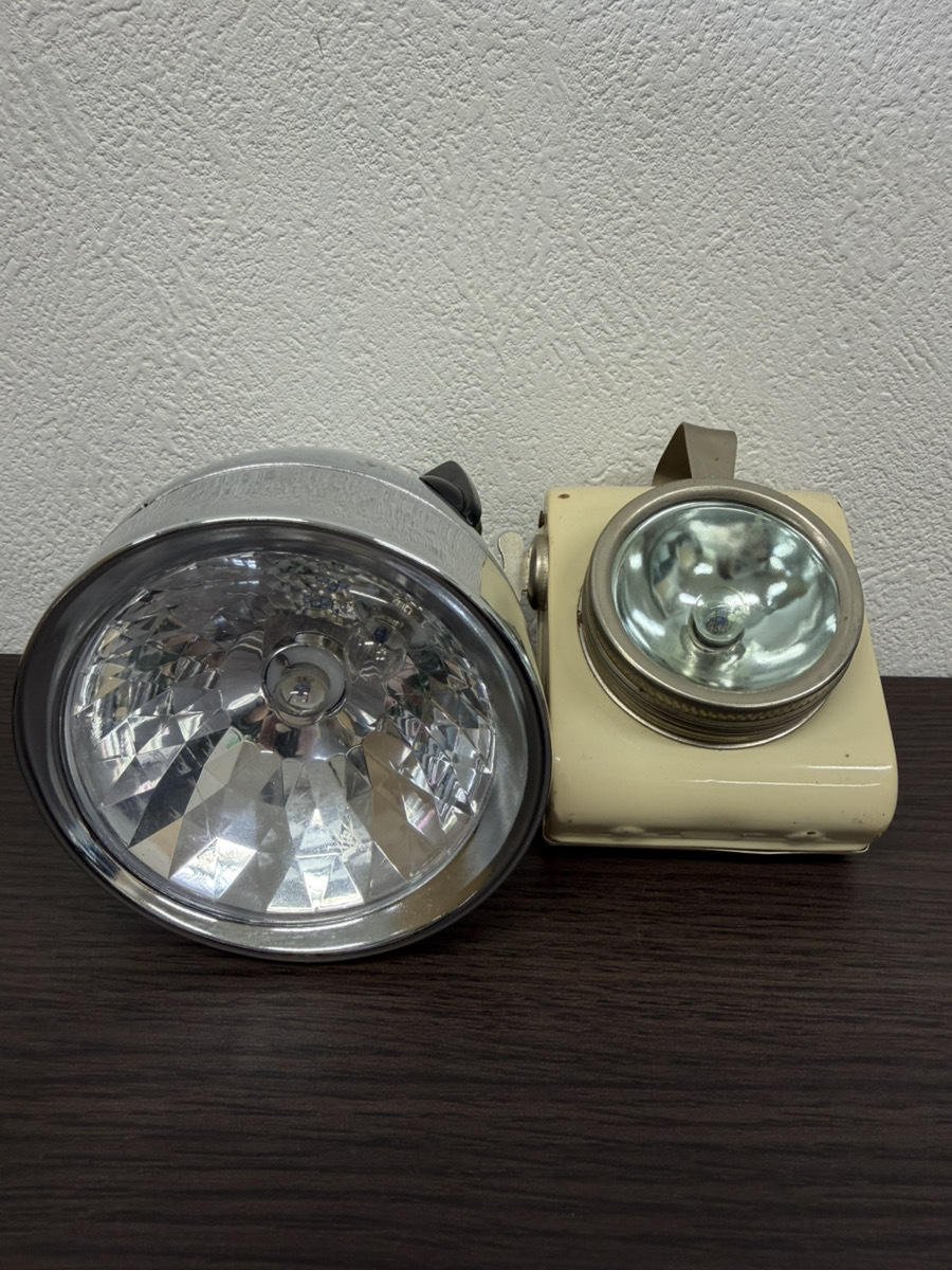  13653-018★WING Bicycle Lamp/自転車ヘッドライト/2点セット/ビンテージ/砲弾型ヘッドライト/昭和レトロ/ジャンク品 ★