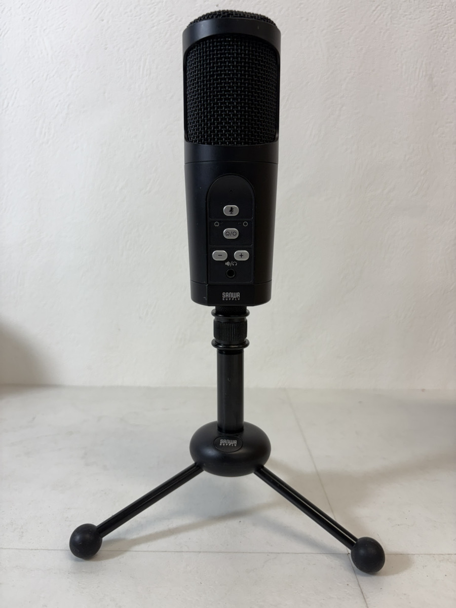 13694-044★SANWA SUPPLY コンデンサーマイク USBマイク 卓上スタンド付 MM-MCU05BK★