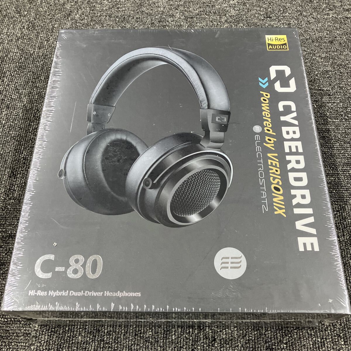 1円〜/新品未開封品/C-80/デュアルドライバー搭載/Hi-Res ハイレゾヘッドホン/ブラック/高音質ヘッドホン/静電/サイバードライブ