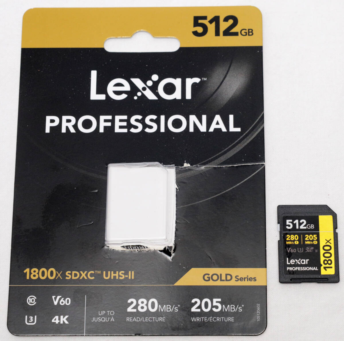 Lexar Professional 512GB SDXC 1800x GOLD Series 4K対応 NIKON D750で初期化済み 昨夏購入品