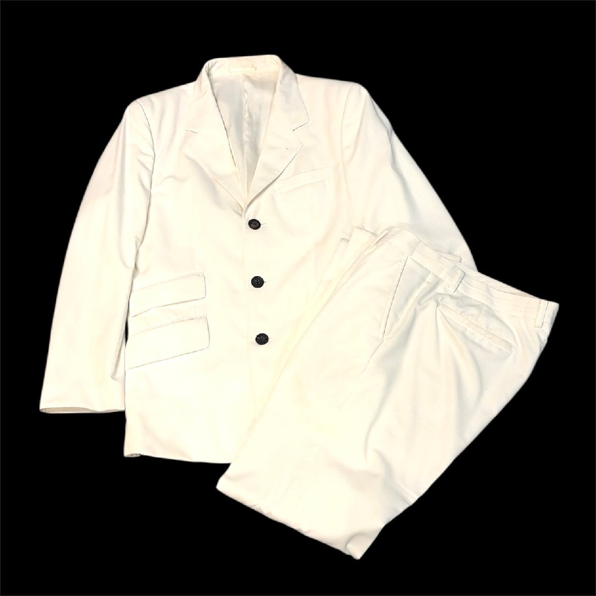 Rockin'E ロッキンイー 矢沢永吉 E.YAZAWA スーツ 上下セット Mサイズ 白 ホワイト シンプル ライブ 参戦グッズ ファン コレクション