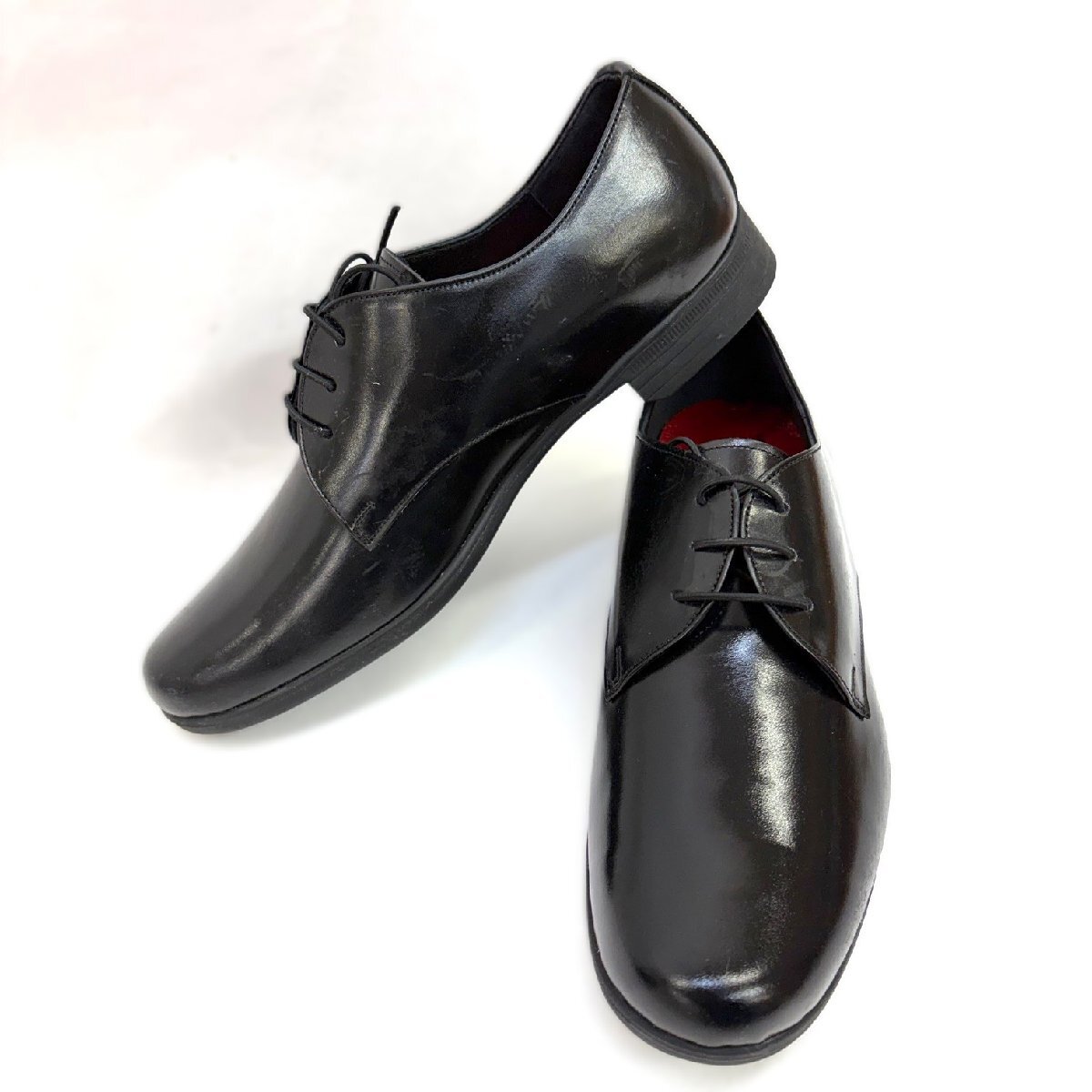 【未使用】TRAVEL SHOES by chausser ショセ トラベルシューズ 37サイズ 本革 光沢感 レースアップシューズ TR-008 靴 仕事 オフィス HMY