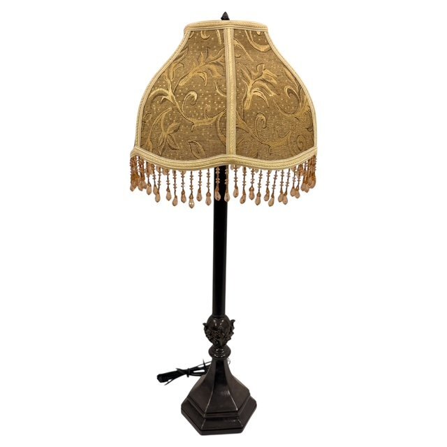 シェードテーブルランプ アンティーク調 フリンジデザイン 間接照明 インテリア照明 テーブルランプ ビーズ飾り クラシックデザイン