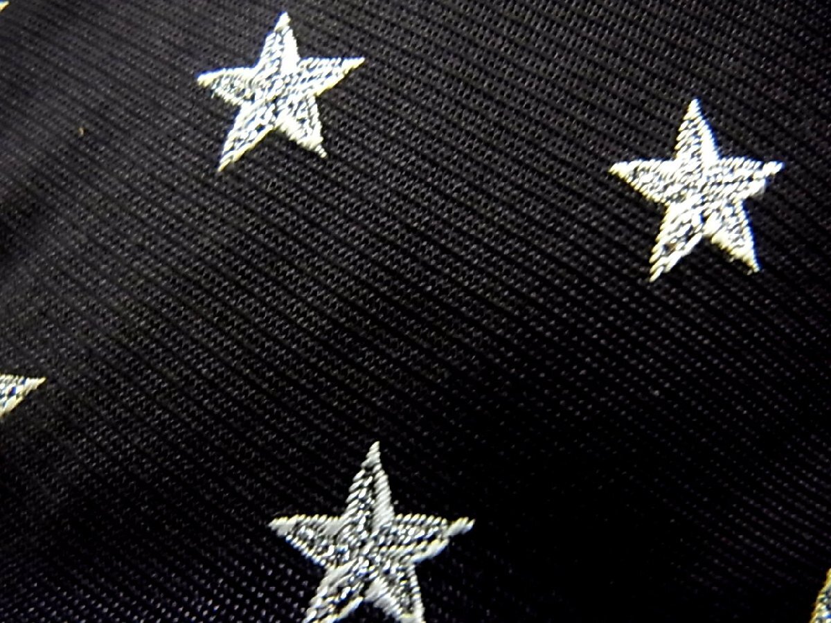 ♪S0696「新品」【刺繍 シルク100％ 星 スター 柄】 ネクタイ♪