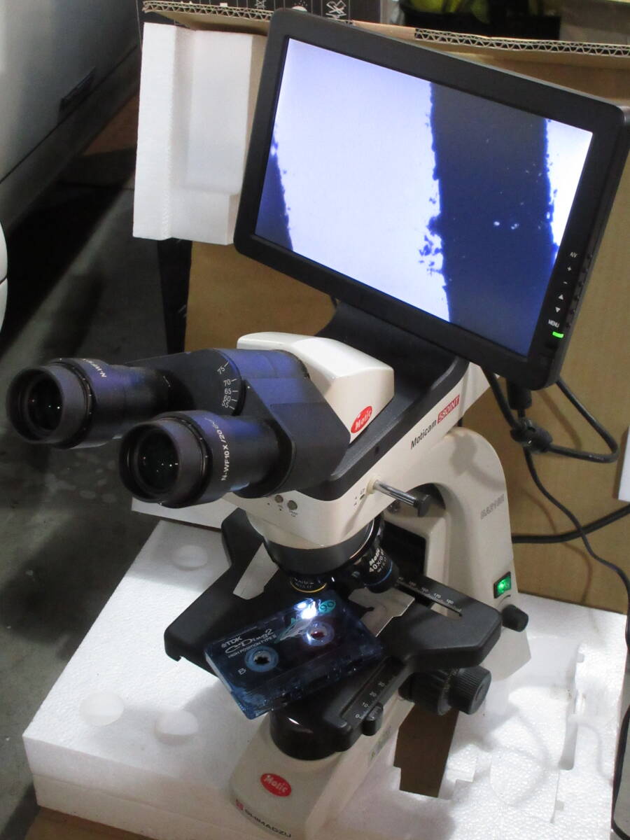 極美品　島津 顕微鏡 ハイビジョン出力可　Motic BA210E ＋ Moticam 580INT 完動