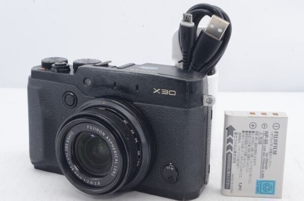 FUJIFILM フジフィルム X30 ブラック FX-X30 B 1200万画素 光学ズーム4倍 コンパクトデジタルカメラ R5393