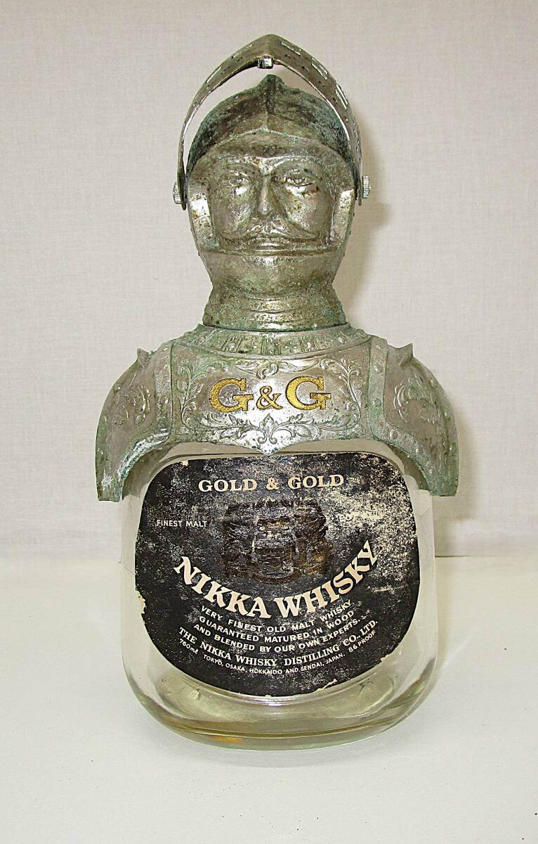 W◆NIKKA GOLD＆GOLD 空瓶 騎士 knight G＆G ボトル bottle ニッカウヰスキー ゴールド＆ゴールド 西洋 騎士　アンティーク レトロ