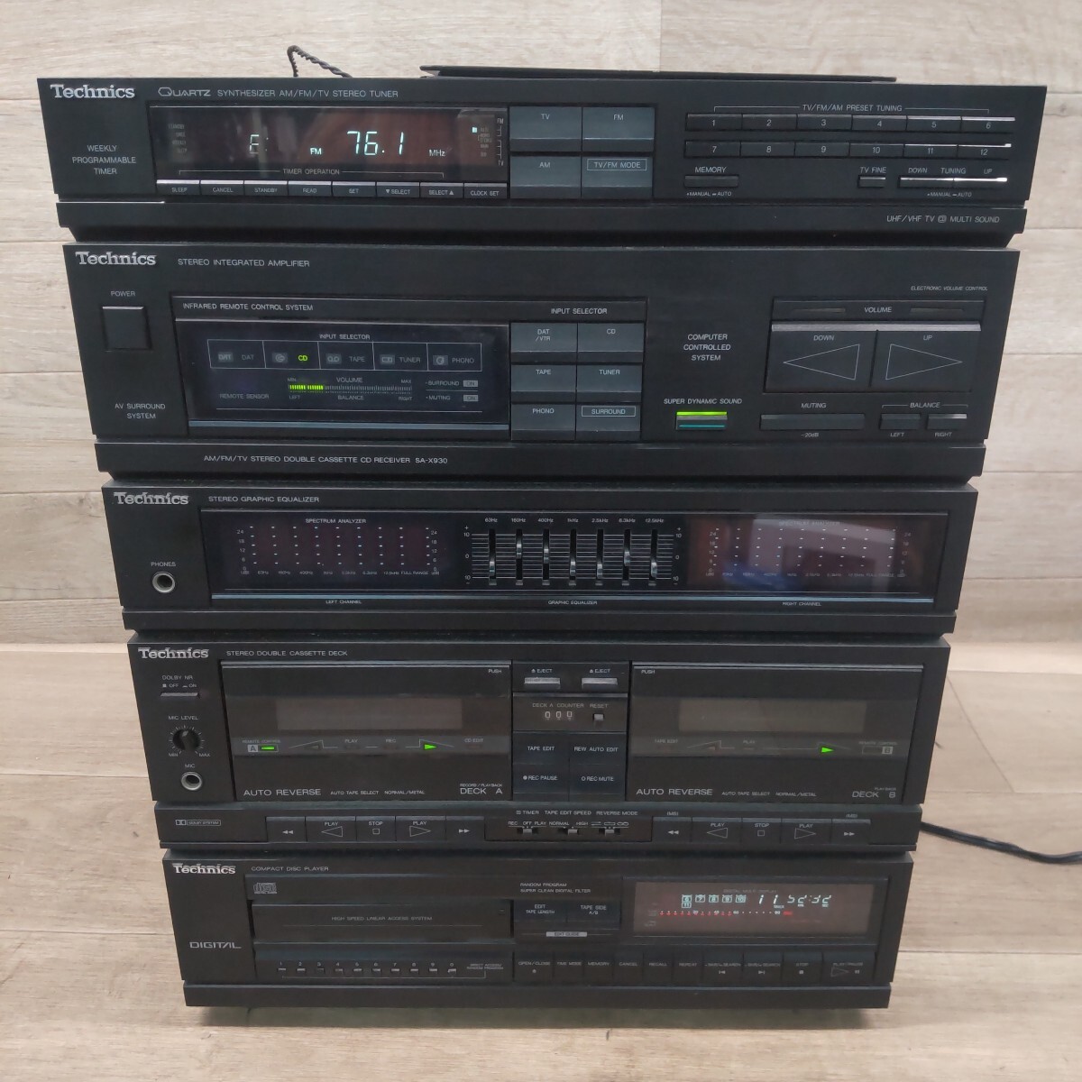 LHO-260319-1154 Technics テクニクス システムコンポ チューナー アンプ イコライザー カセットデッキ CDプレーヤー SA-X930 通電確認済