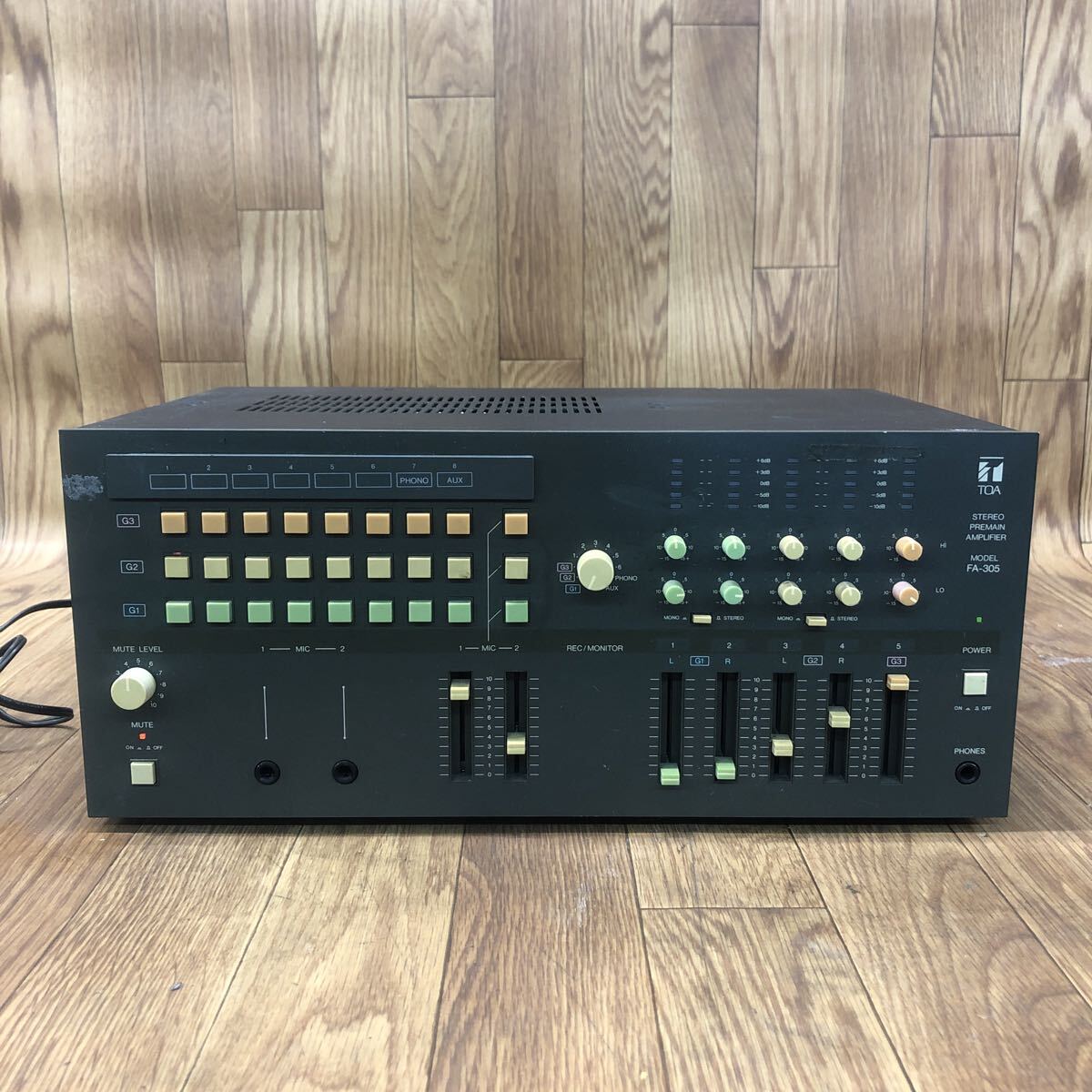 AHO-260319-1216 TOA トーア FA-305 STEREO PREMAIN AMPLIFIER ステレオプリマインアンプ マルチサウンドアンプ 通電確認済み