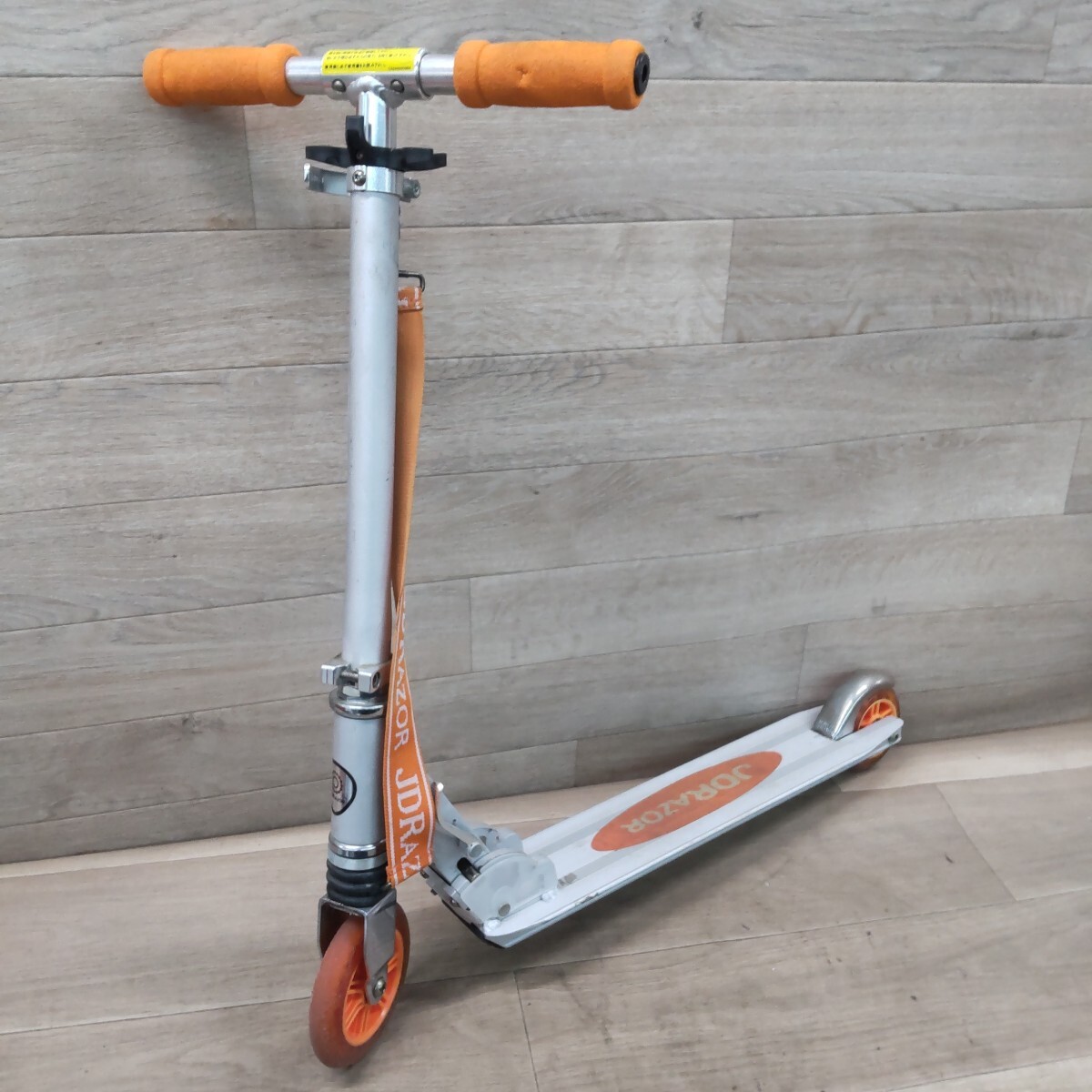 LHO-260319-1190 JD RAZOR ジェイディレーザー ショルダーストラップ付 オレンジ キックボード キックスケーター 現状品