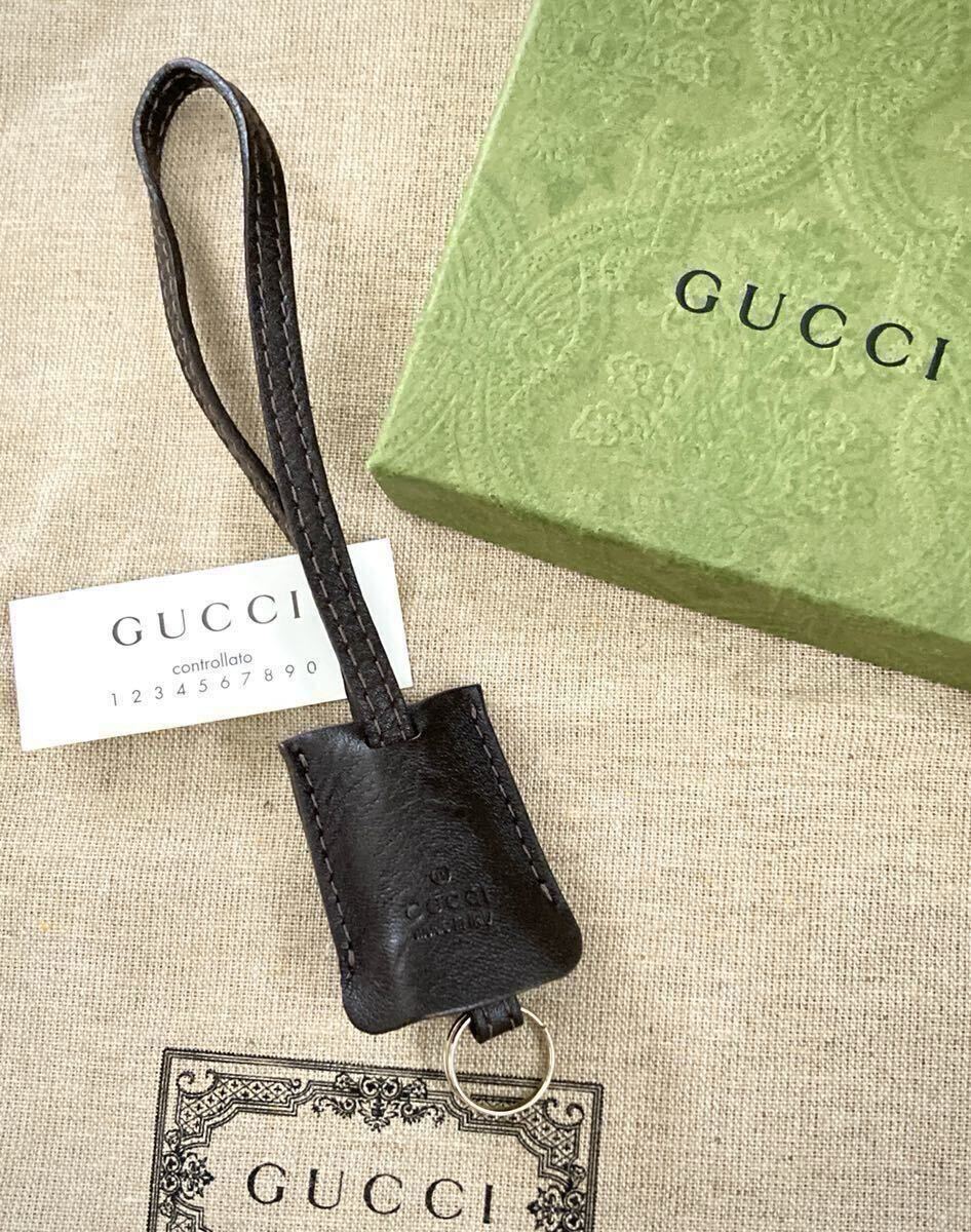 【即決】正規品 GUCCI/グッチ レザー/本革 クロシェット キーケース ダークブラウン