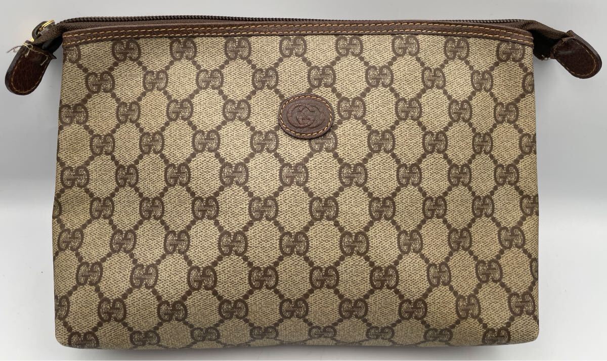 KH35692000A141 GUCCI グッチ セカンドバッグ クラッチバッグ GG柄 オールドグッチ GGスプリーム 現状品