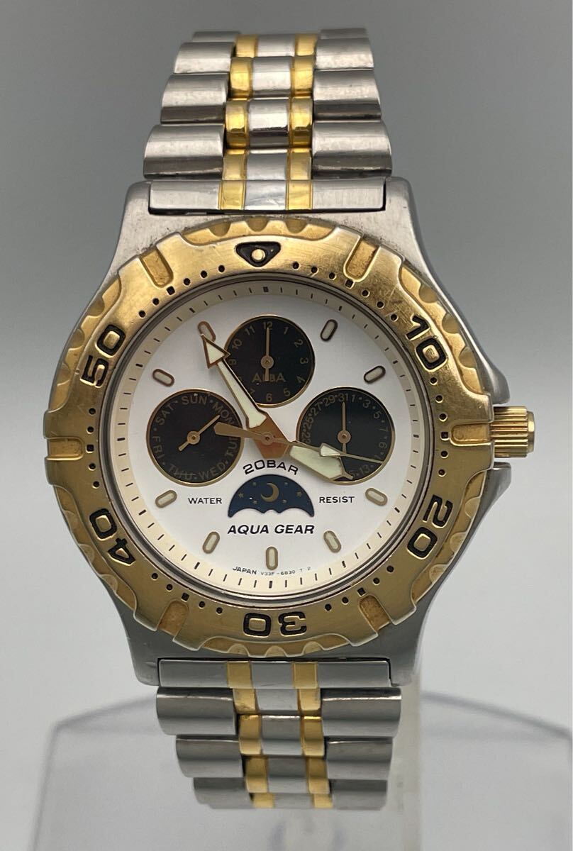 FS4479A080 SEIKO セイコー ALBA AQUAGEAR アクアギア V33F-6B70 腕時計 メンズ ウォッチ クォーツ 不動　現状品