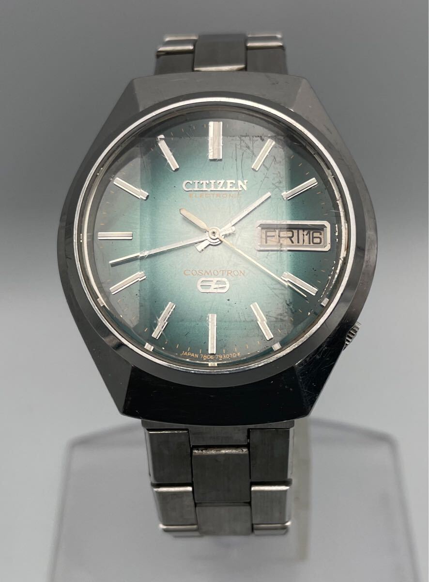 FY3509A096 稼動品 CITIZEN シチズン COSMOTRON コスモトロン 腕時計 4-790677K 自動巻き カットガラス　現状品
