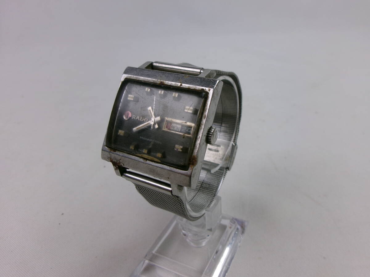 【同梱不可】　動きます　RADO　MANHATTAN　未清掃　自動巻き　ラドー　マンハッタン　機械式　腕時計　メンズ　デイデイト　