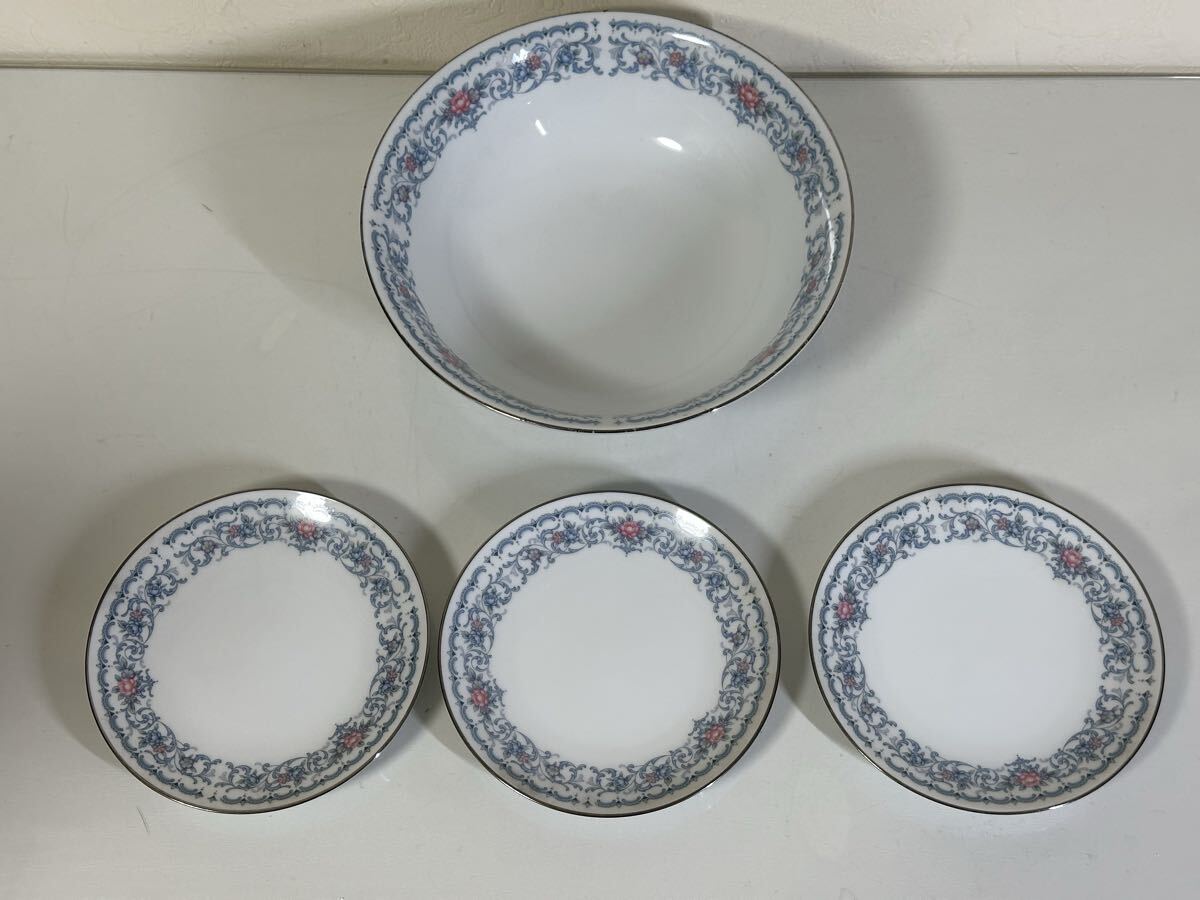 Noritake ノリタケ ROMANBLUE ロマンブルー サラダボウル 小プレート3客セット 大鉢 盛鉢 小皿 洋食器 ブランド食器