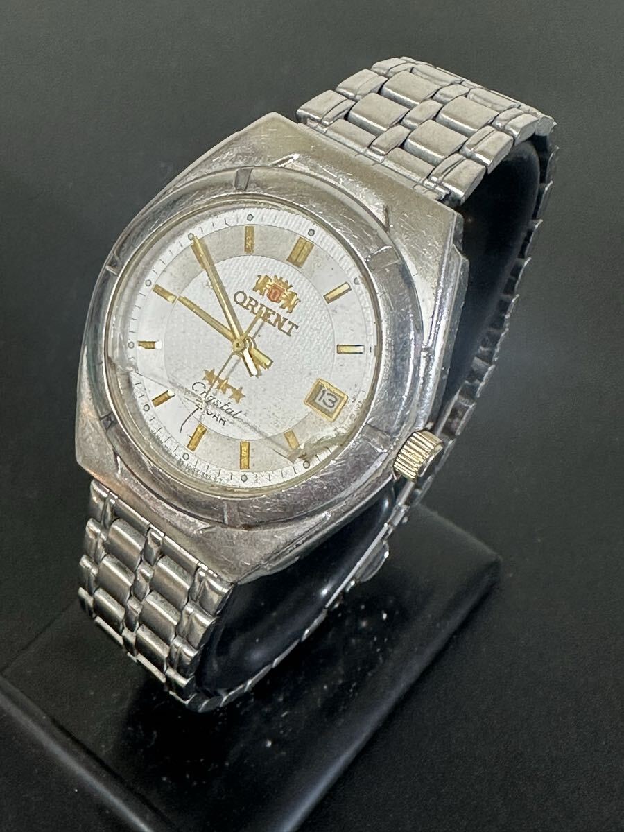ORIENT オリエント Crystal クリスタル スリースターUN59-C3 デイト 3針 メンズ用 腕時計 クォーツ 動作未確認 ジャンク