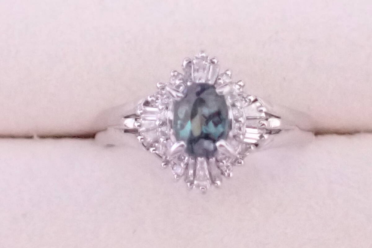 アレキサンドライト　0.62ct　指輪　ダイヤ0.3ct　13号 