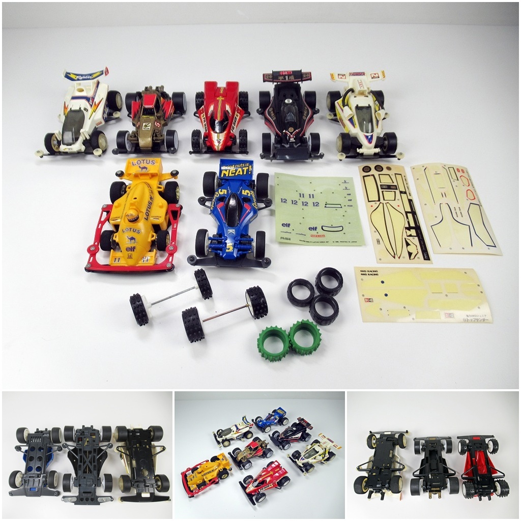 ◆[A91]当時物　ミニ四駆　７点　まとめ売り　タミヤ　アバンテJr/タイフーン（Thunder）/ファルコンJr./ファイヤードラゴンJr.他　現状品
