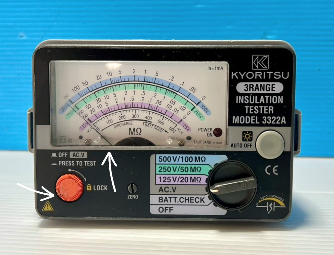 B336 ★KYORITSU 共立電気計器 INSULATION TESTER 絶縁抵抗計 MODEL 3322A ジャンク品