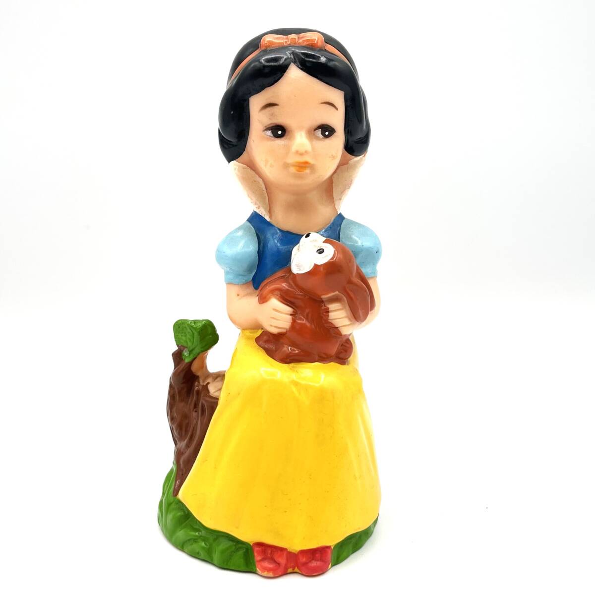 □【昭和レトロ】 三菱銀行 白雪姫 貯金箱 ソフビ フィギュア ディズニー プリンセス Disney 当時物 ビンテージ アンティーク 約12.5cm